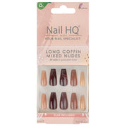 Nail HQ False Nails Long Coffin - Mixed Nudes